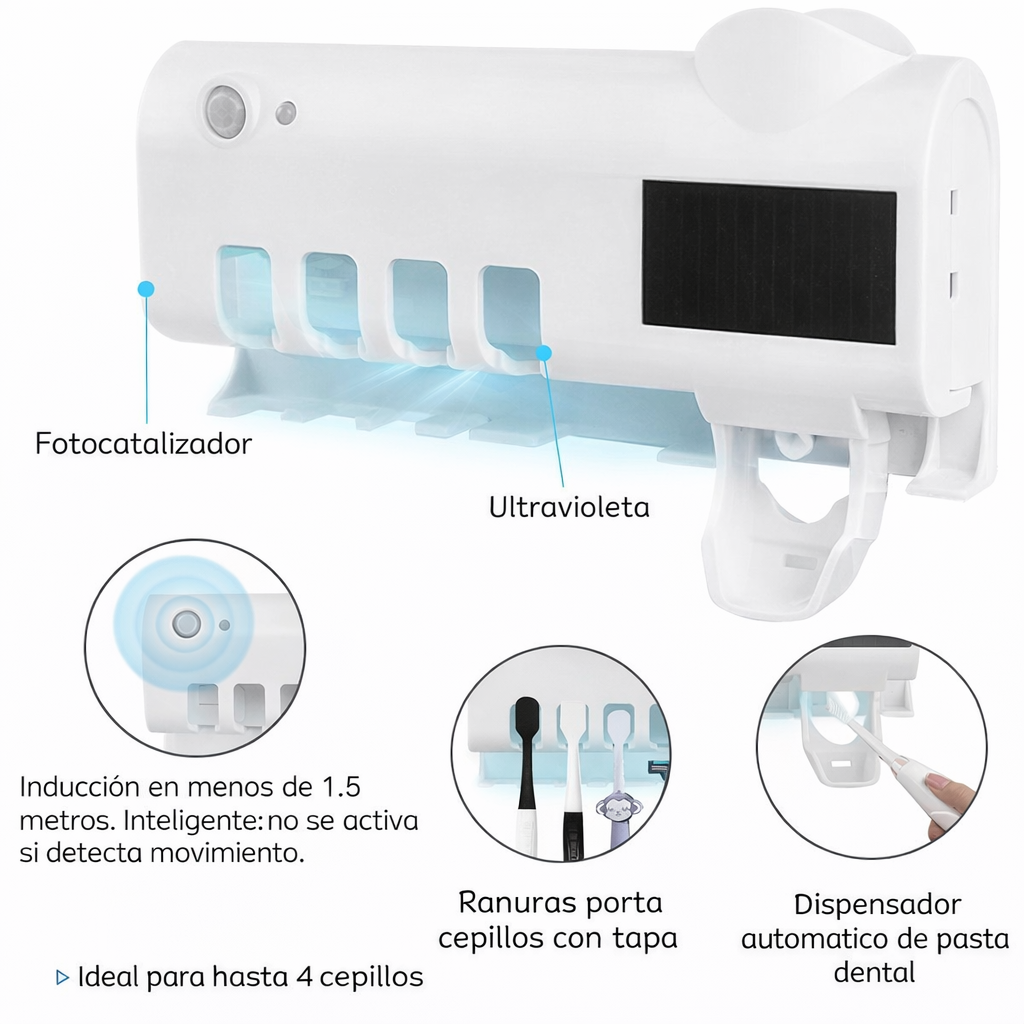 Esterilizador UV de Cepillos con Dispensador Automático
