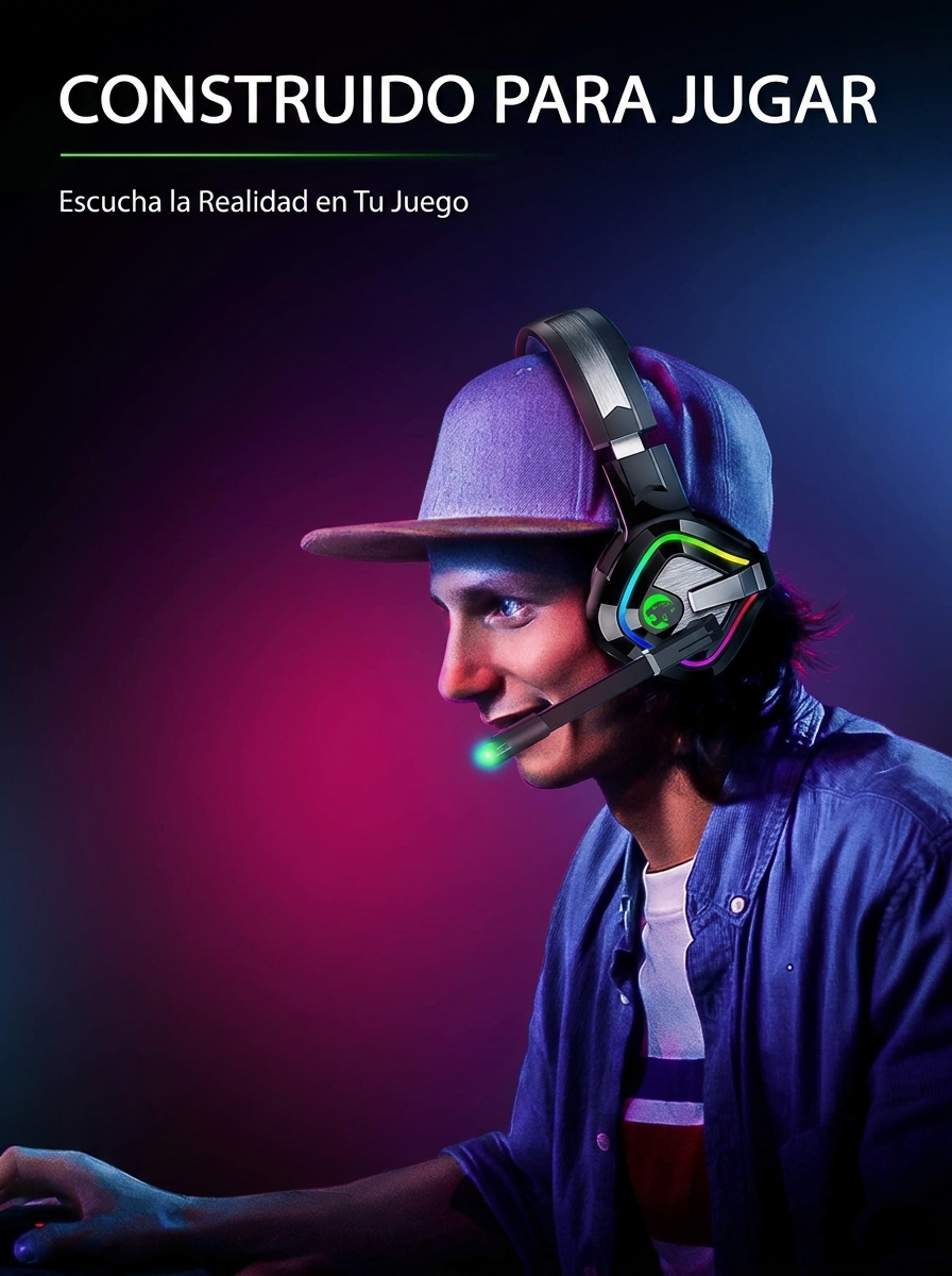Cascos Gaming A66 con Luz RGB
