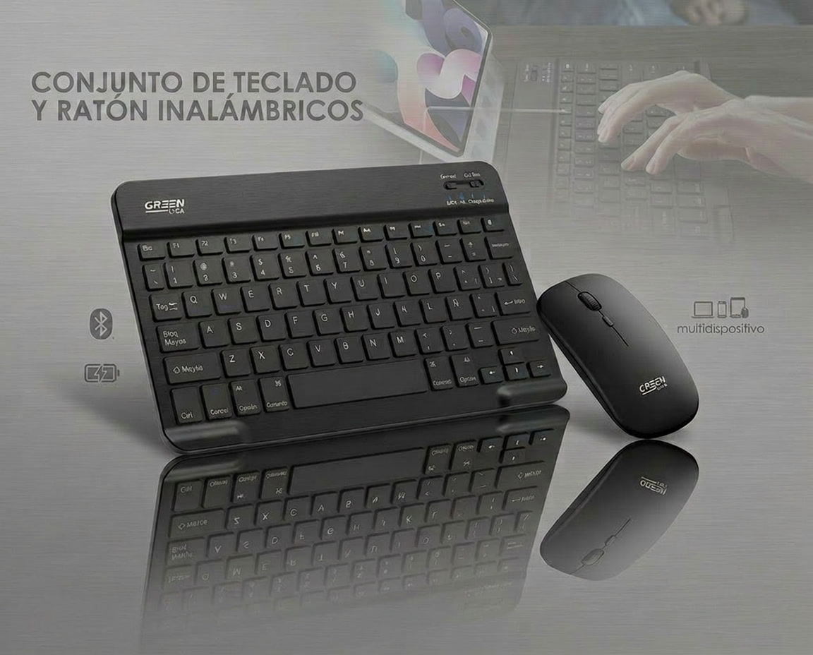 Conjunto de Teclado + Ratón Inalámbricos Bluetooth